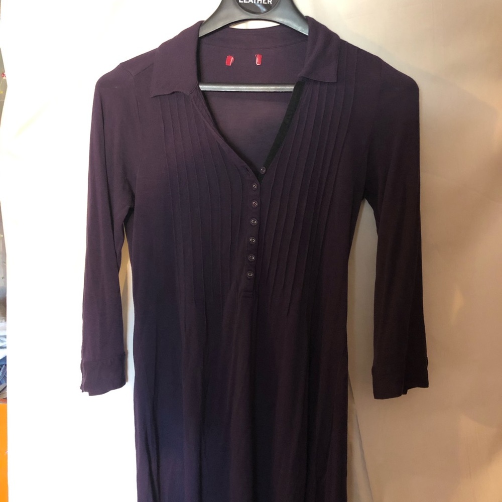 Dark purple button front dress